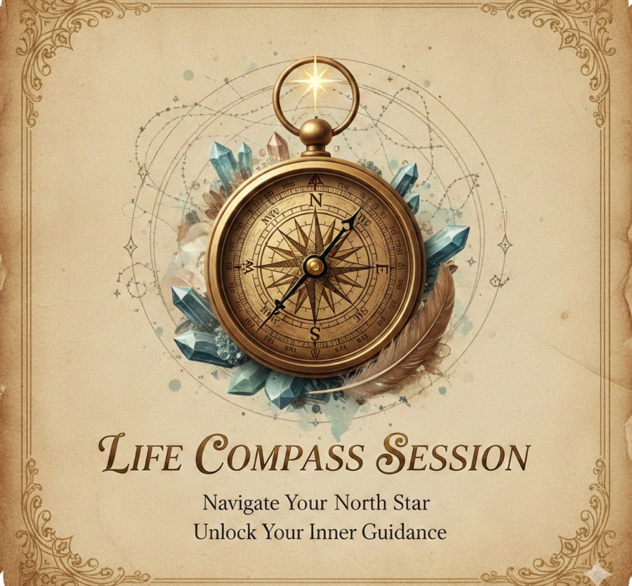 Life Compass Session ― 北極星と羅針盤のイメージ